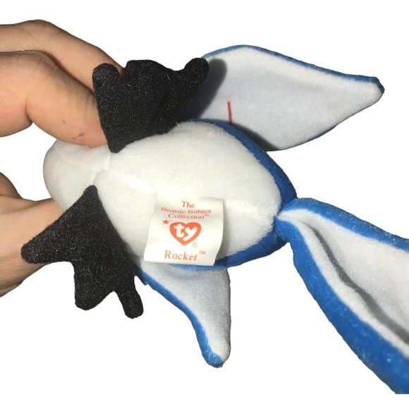 Vintage 1998 TY Beanie Original Baby Blue Jay Bird Named Rocket - Picture 4 of 8